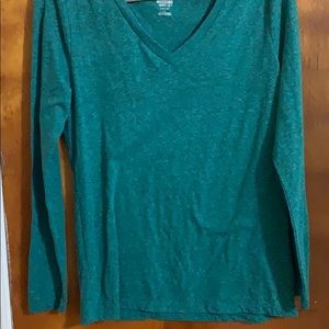 Teal long sleeve vneck shirt